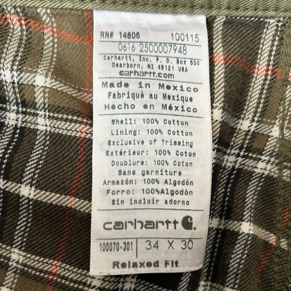 SOLD . Vintage Earth Tone Flannel Lined Carhartt Pants. - Picture 2 of 4